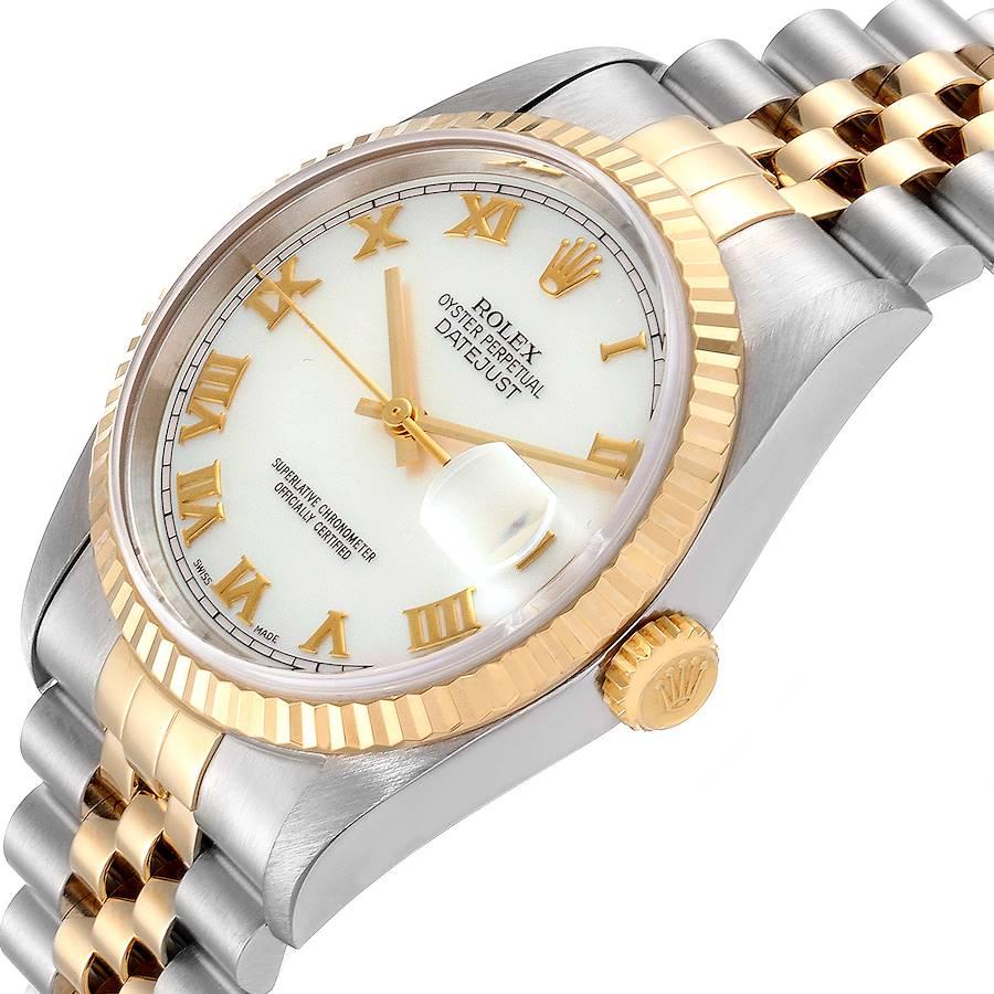 Rolex Datejust Steel Yellow Gold Mother of Pearl Dial Men's Watch 16233 For Sale 2