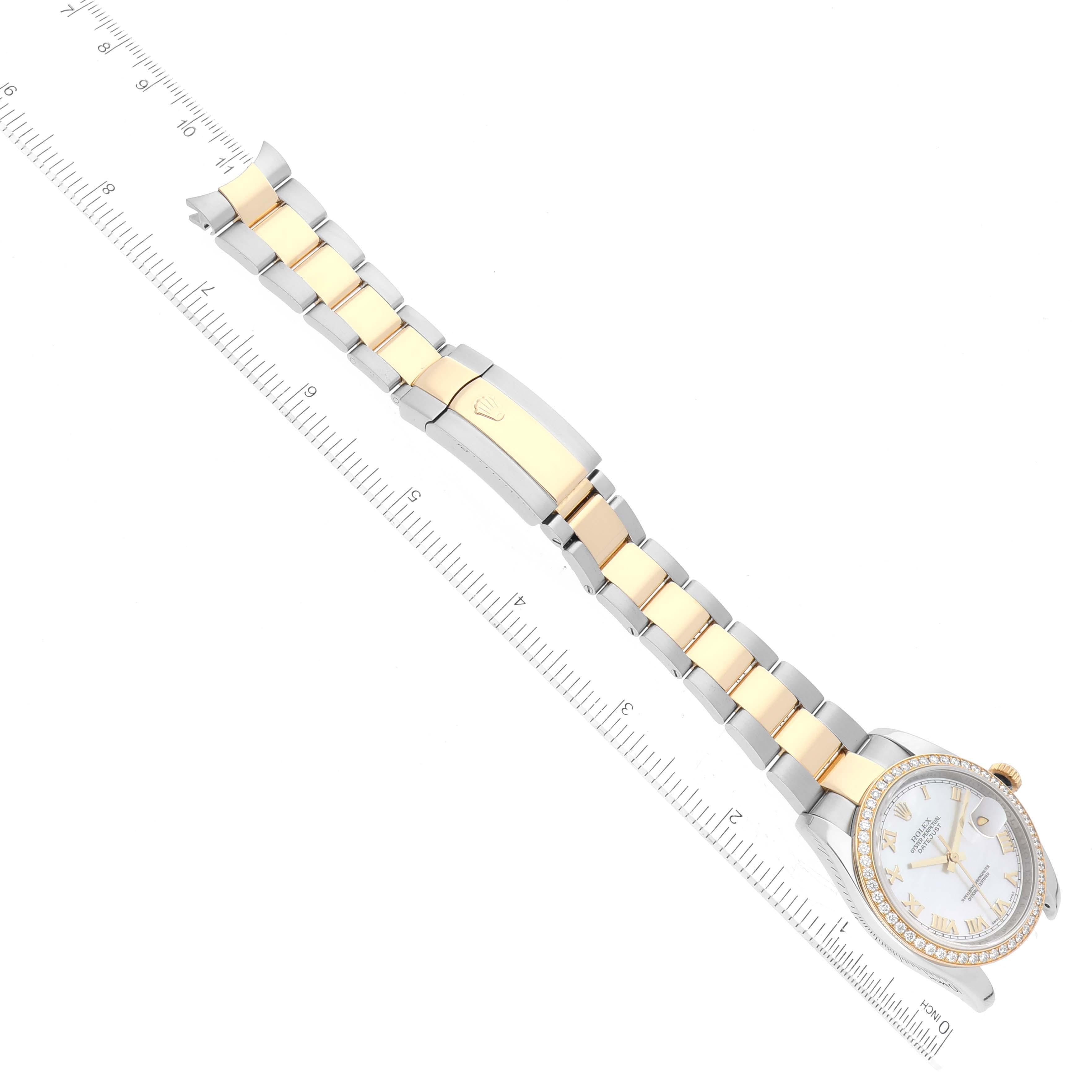Rolex Datejust Steel Yellow Gold Mother of Pearl Diamond Mens Watch 116243 7