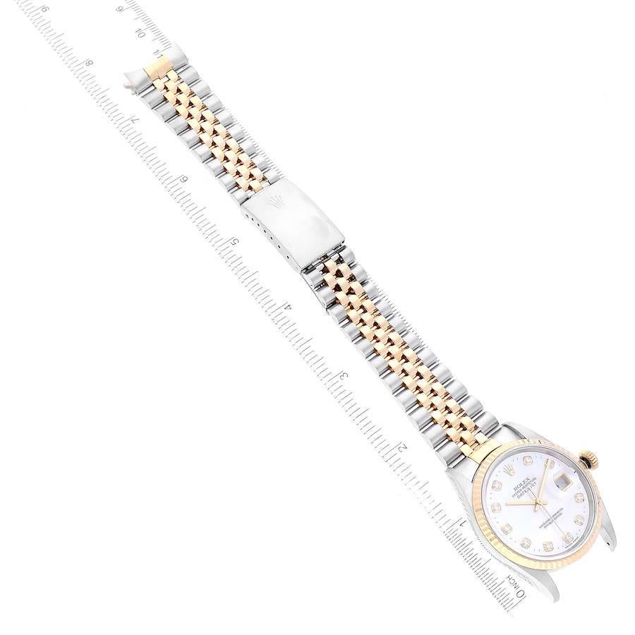 Rolex Datejust Steel Yellow Gold Mother of Pearl Diamond Mens Watch 16233 3