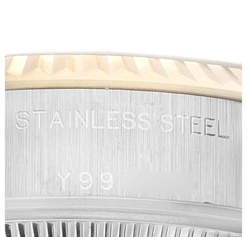 Rolex Datejust Damenuhr, Stahl Gelbgold Perlmutt Rubin Zifferblatt 4