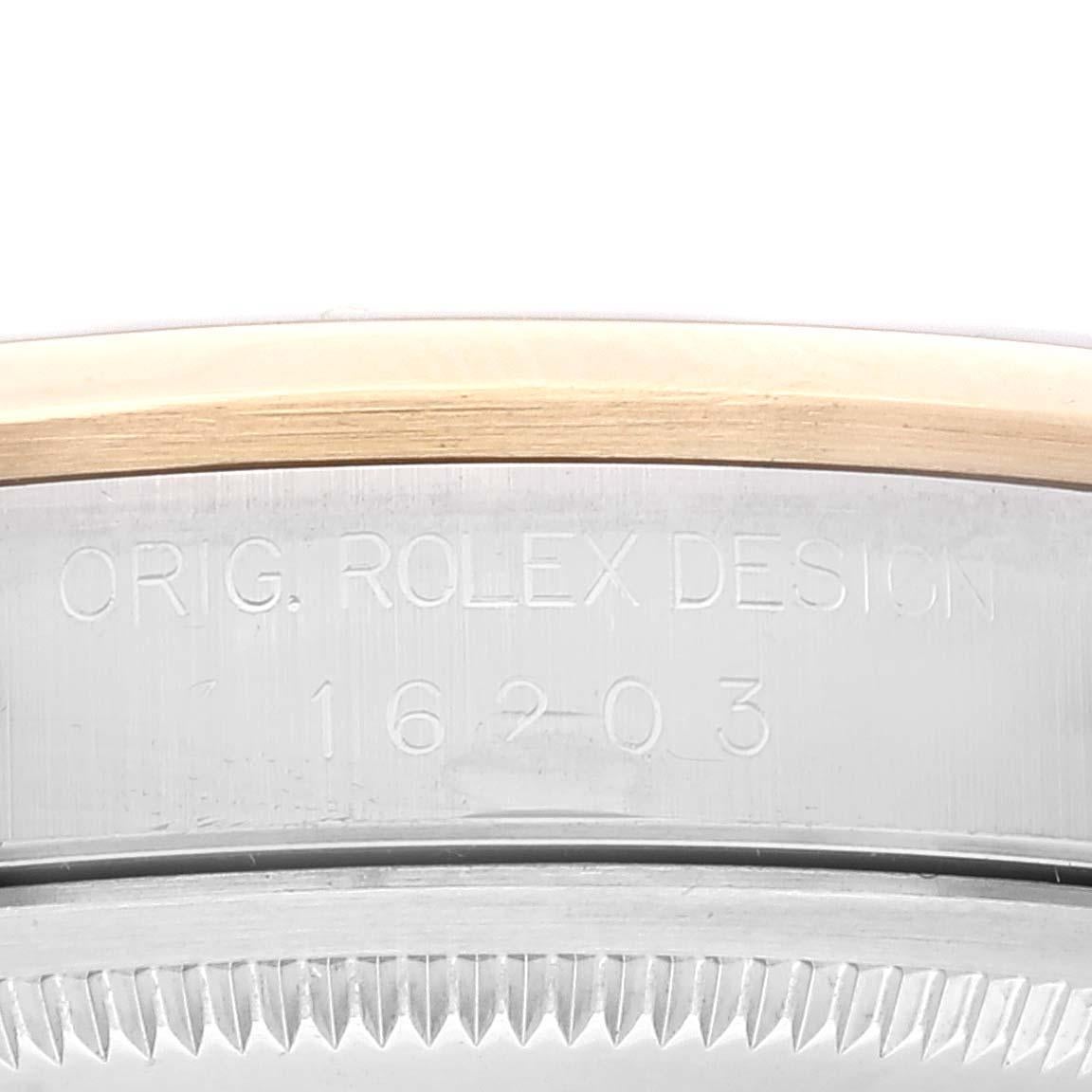 Rolex Datejust Stahl Gelbgold Onyx Diamant Zifferblatt Herrenuhr 16203 Box Card 1