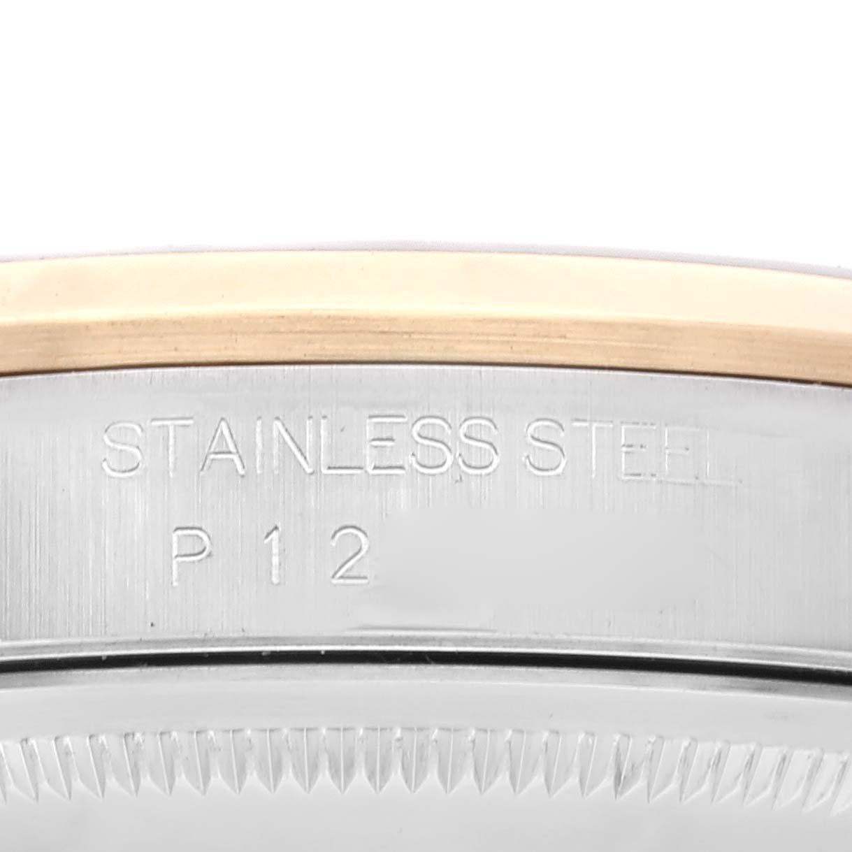 Men's Rolex Datejust Steel Yellow Gold Onyx Diamond Dial Mens Watch 16203 Box Card