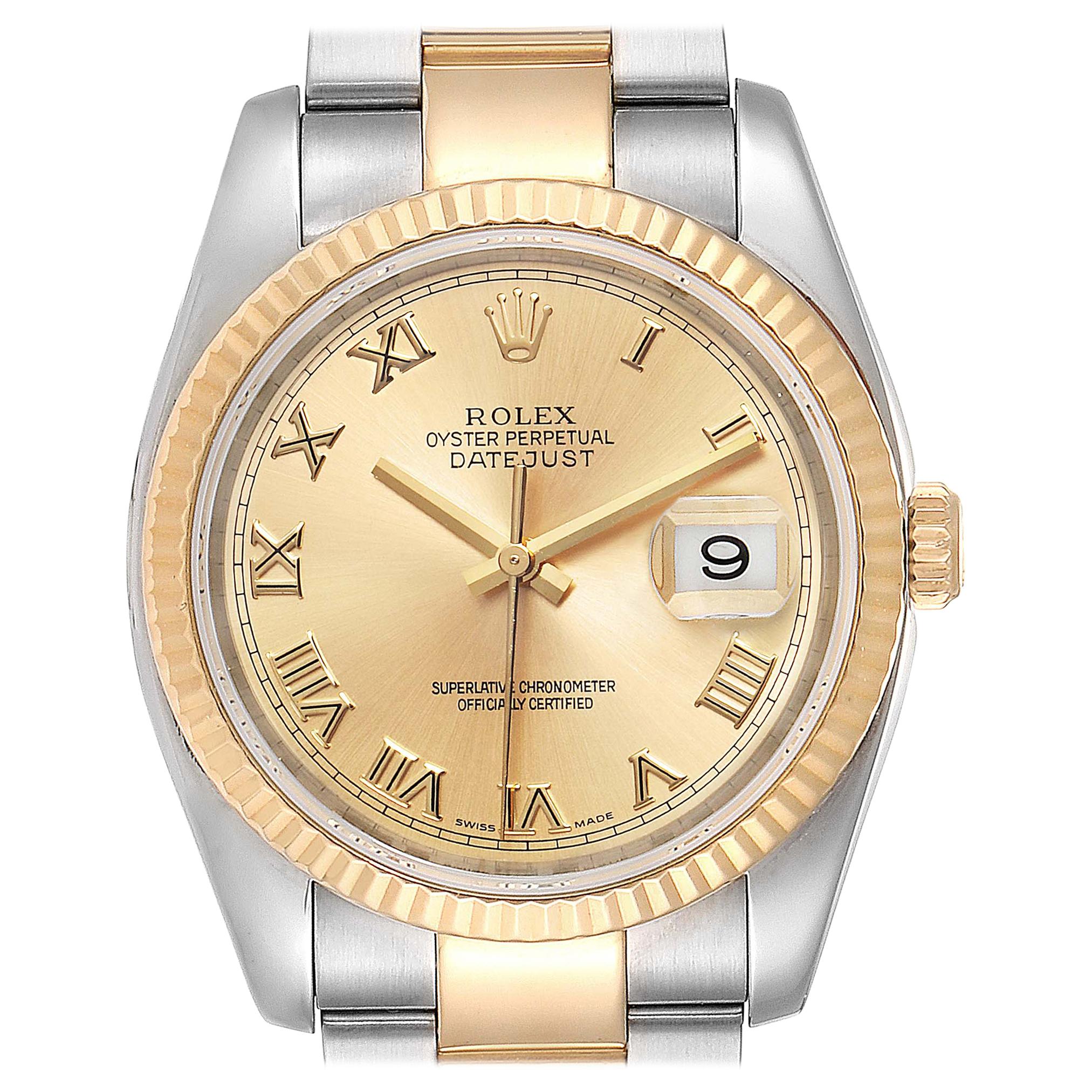 Rolex Datejust Steel Yellow Gold Oyster Bracelet Men's Watch 116233