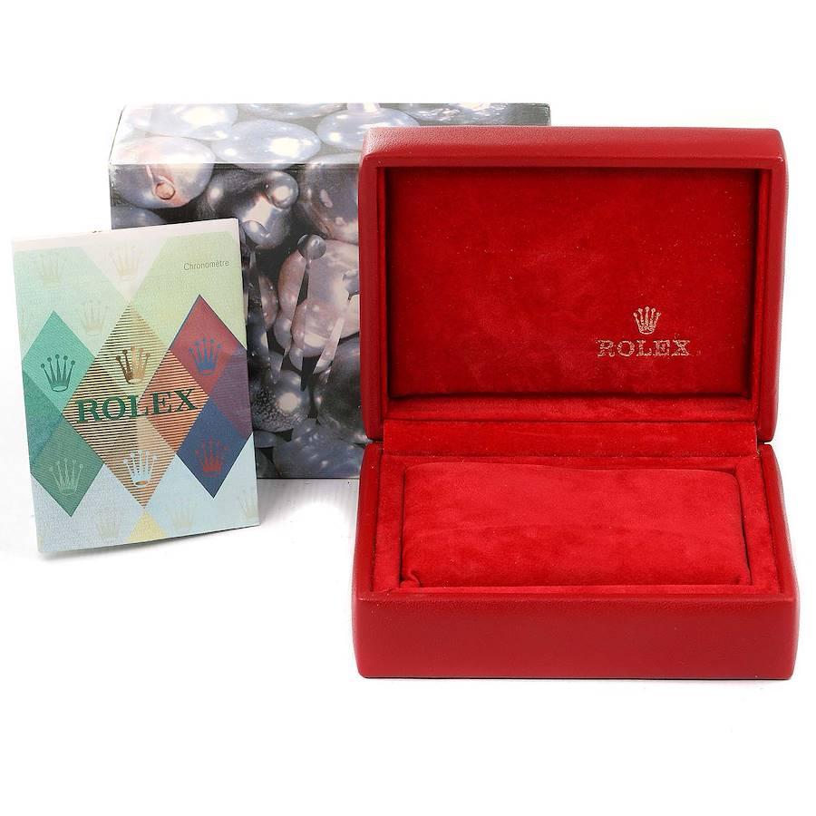 Rolex Datejust Stahl Gelbgold Rosa Koralle Diamant Zifferblatt Uhr 179173 Box Papiere im Angebot 8