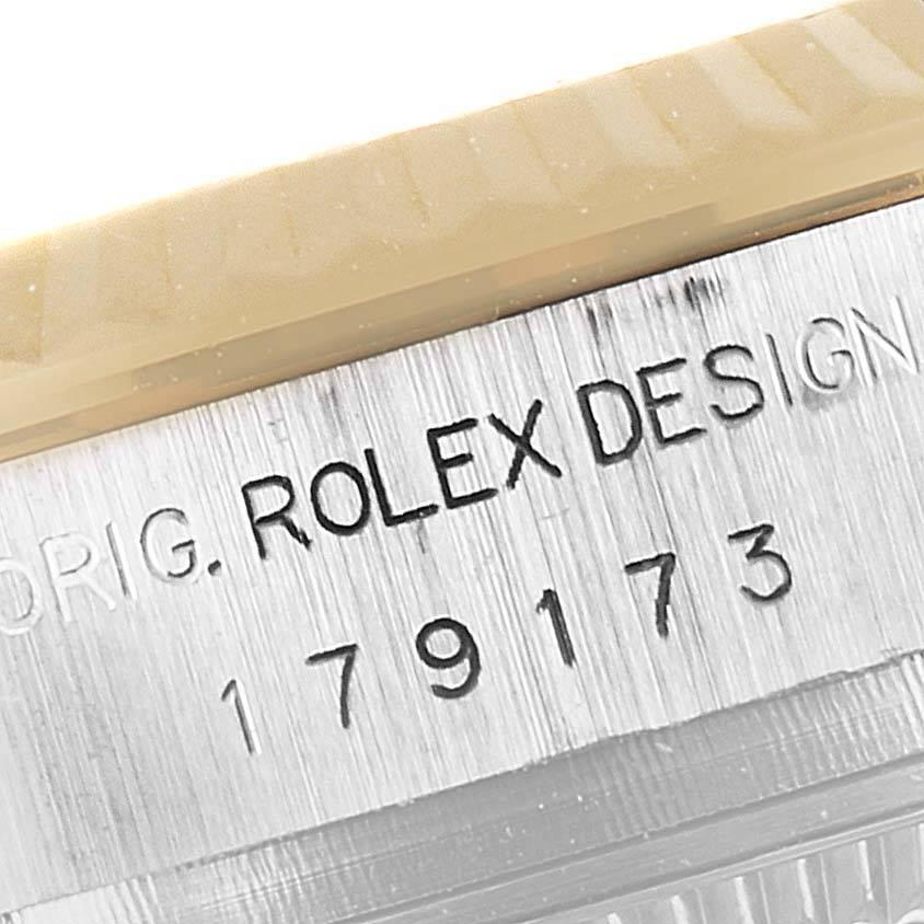 Rolex Datejust Stahl Gelbgold Rosa Koralle Diamant Zifferblatt Uhr 179173 Box Papiere im Angebot 2