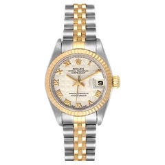 Rolex Datejust Steel Yellow Gold Pyramid Dial Ladies Watch 79173