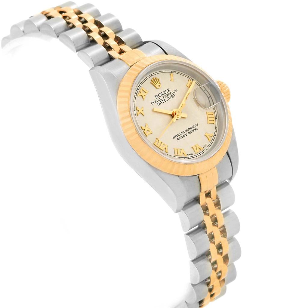 Rolex Datejust Steel Yellow Gold Pyramid Roman Dial Ladies Watch 69173 3