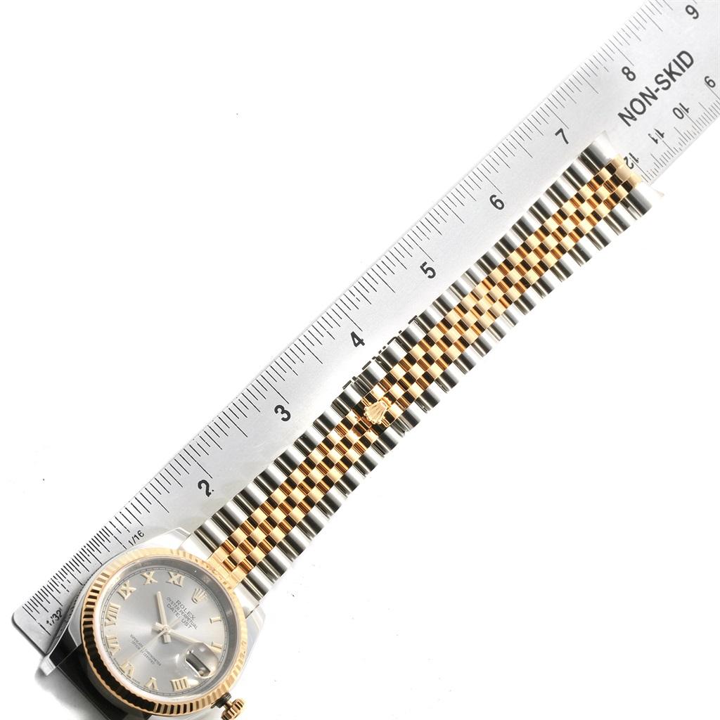 Rolex Datejust Steel Yellow Gold Rhodium Roman Dial Men's Watch 116233 For Sale 8