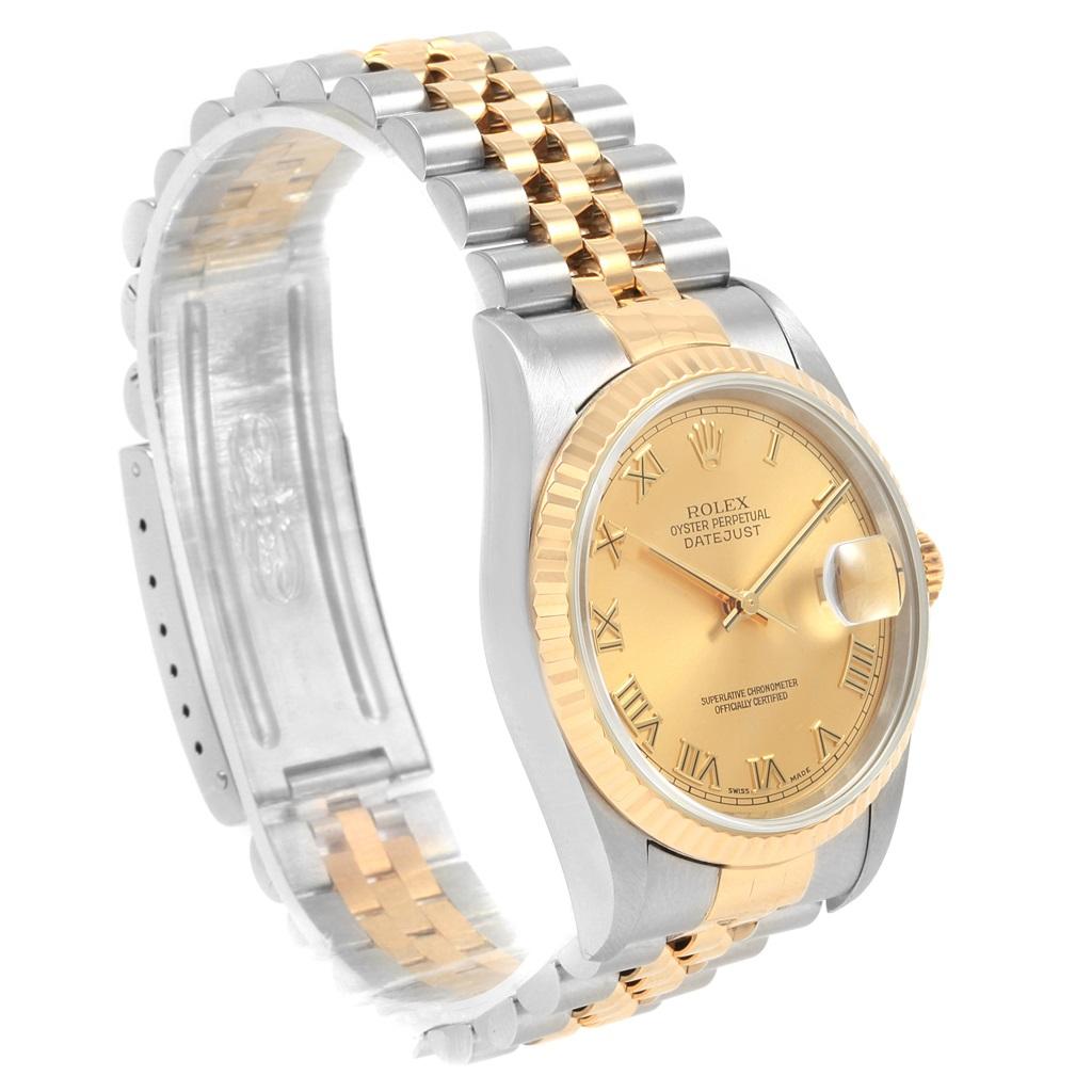 Rolex Datejust Steel Yellow Gold Roman Dial Men's Watch 16233 1