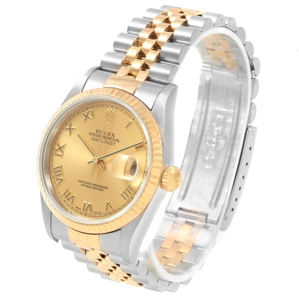 Rolex Datejust Steel Yellow Gold Roman Dial Men's Watch 16233 2