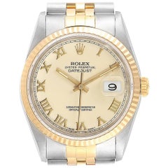 Rolex Datejust Steel Yellow Gold Roman Dial Men’s Watch 16233