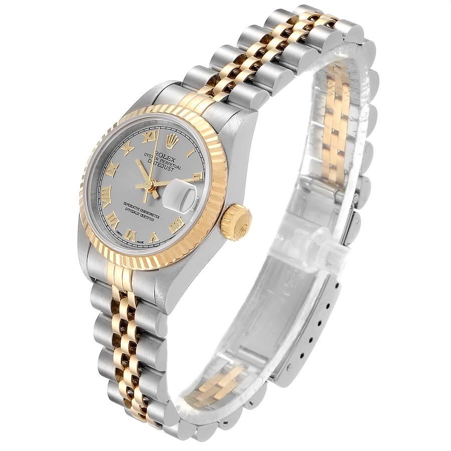 Women's Rolex Datejust Steel Yellow Gold Silver Dial Ladies Watch 69173 Box