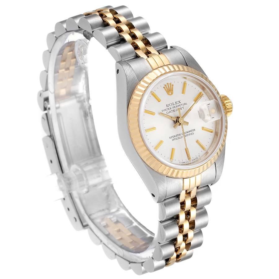 Rolex Datejust Steel Yellow Gold Silver Dial Ladies Watch 69173 In Good Condition In Atlanta, GA