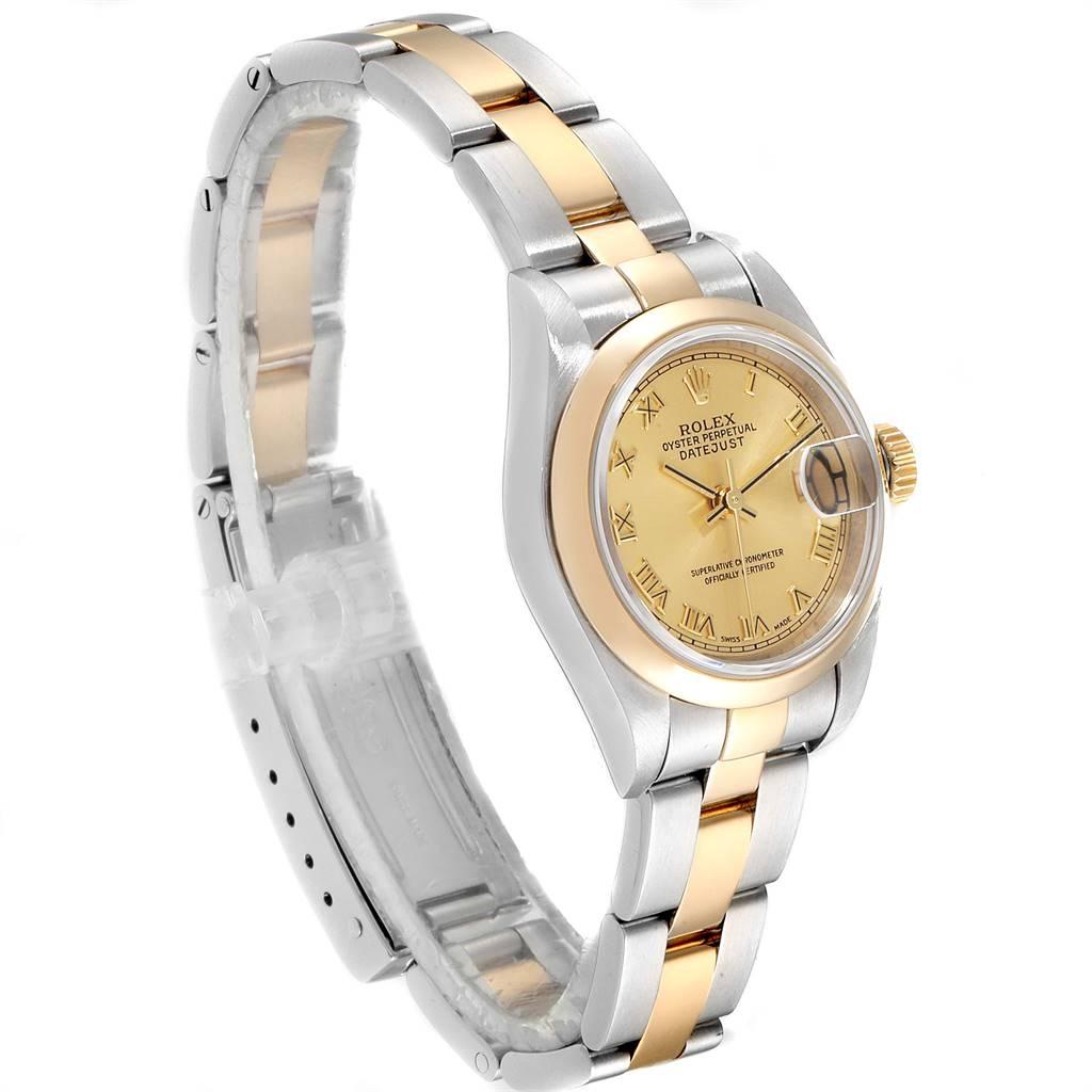 Rolex Datejust Steel Yellow Gold Silver Dial Ladies Watch 79163 In Excellent Condition In Atlanta, GA