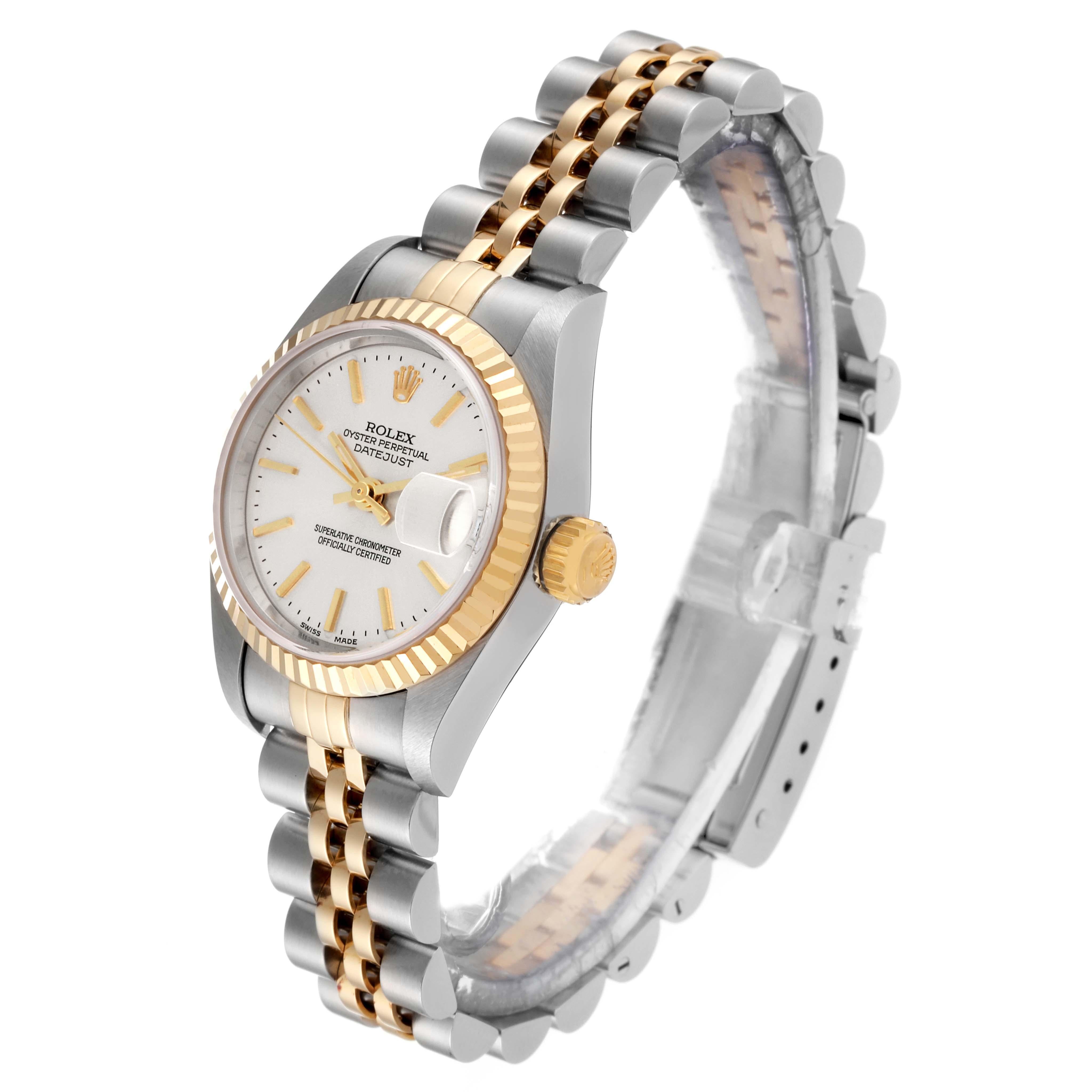Rolex Datejust Steel Yellow Gold Silver Dial Ladies Watch 79173 Box Papers For Sale 6