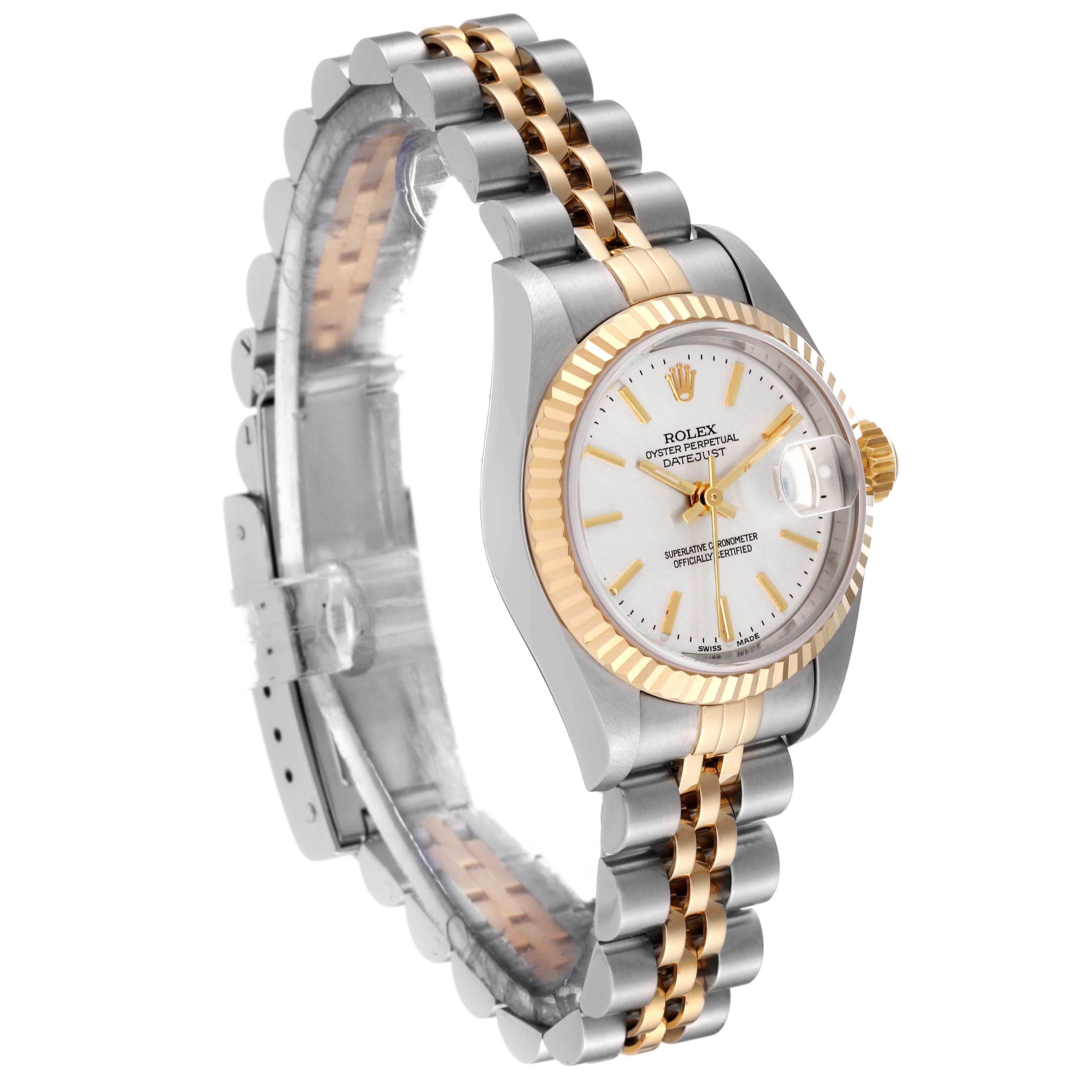 Women's Rolex Datejust Steel Yellow Gold Silver Dial Ladies Watch 79173 Box Papers For Sale