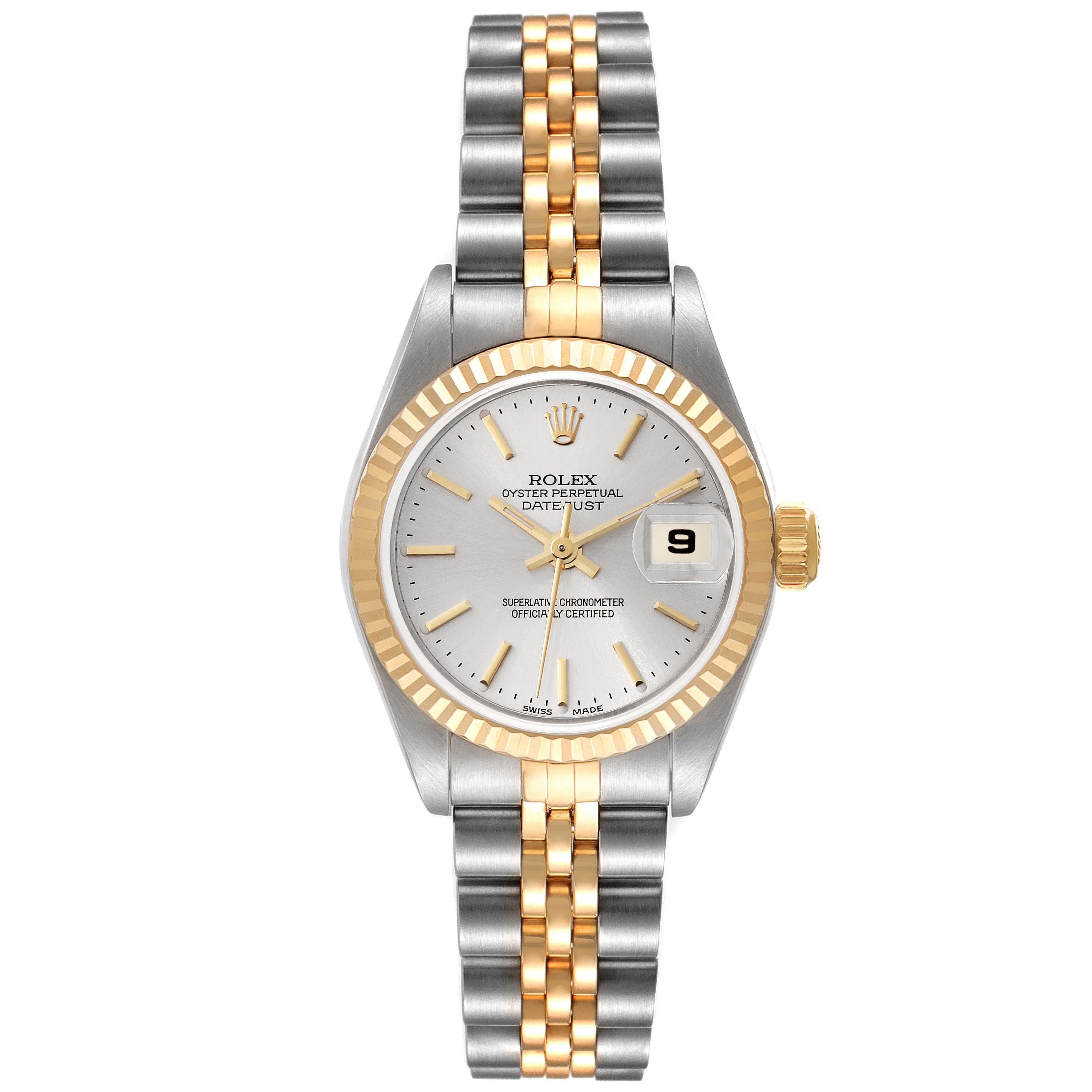 Rolex Datejust Steel Yellow Gold Silver Dial Ladies Watch 79173 Box Papers For Sale 1