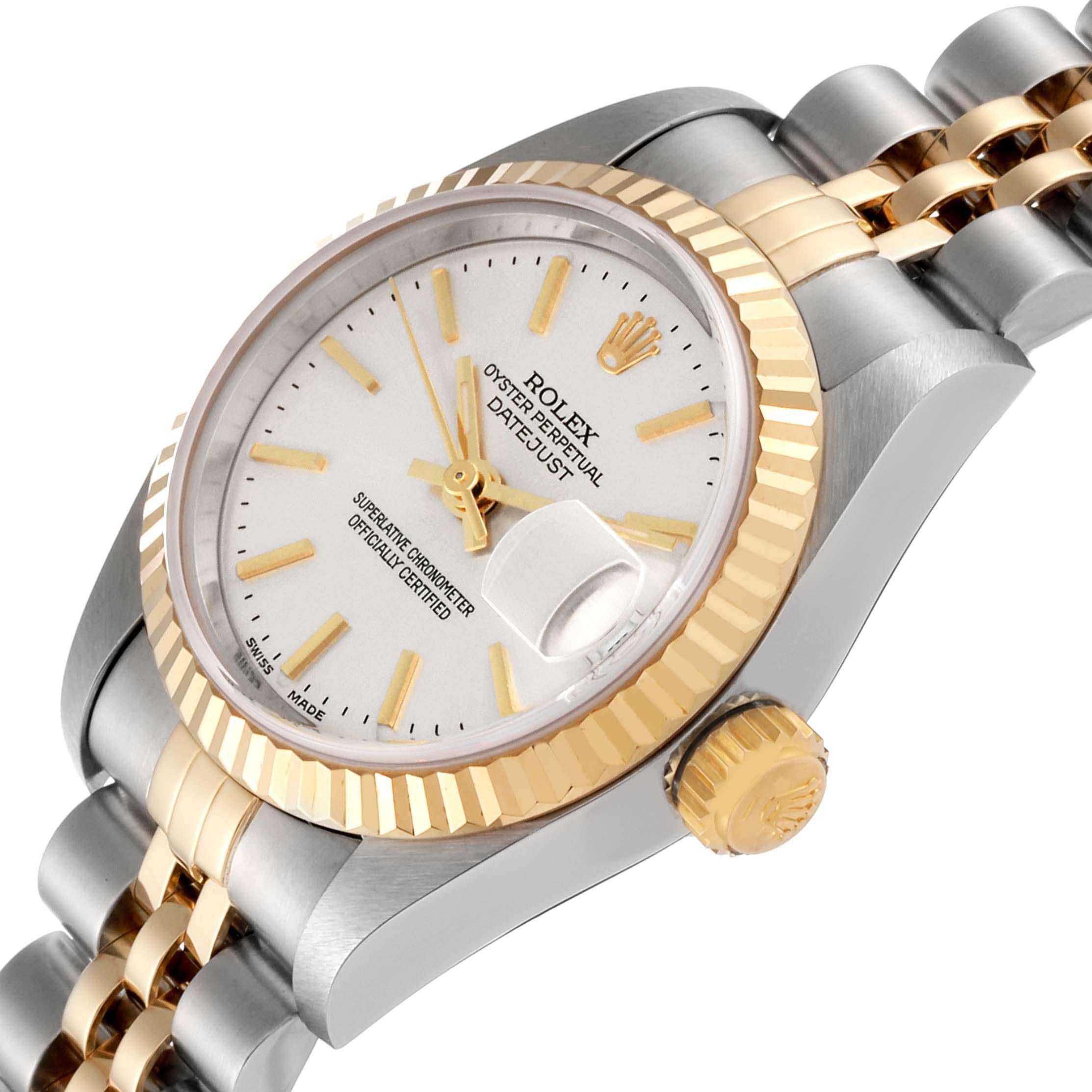 Rolex Datejust Steel Yellow Gold Silver Dial Ladies Watch 79173 Box Papers For Sale 3