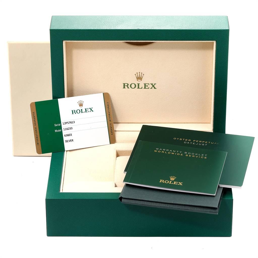 Rolex Datejust Steel Yellow Gold Silver Dial Men's Watch 116233 Box Card For Sale 9