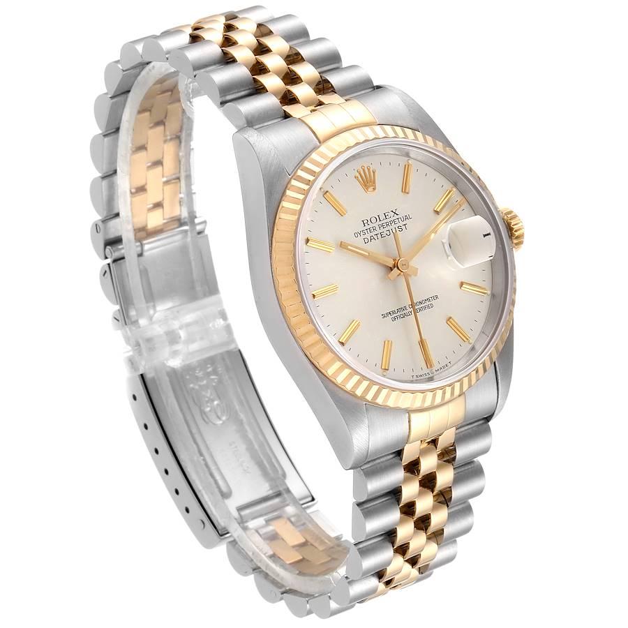 Rolex Datejust Steel Yellow Gold Silver Dial Men's Watch 16233 In Good Condition For Sale In Atlanta, GA