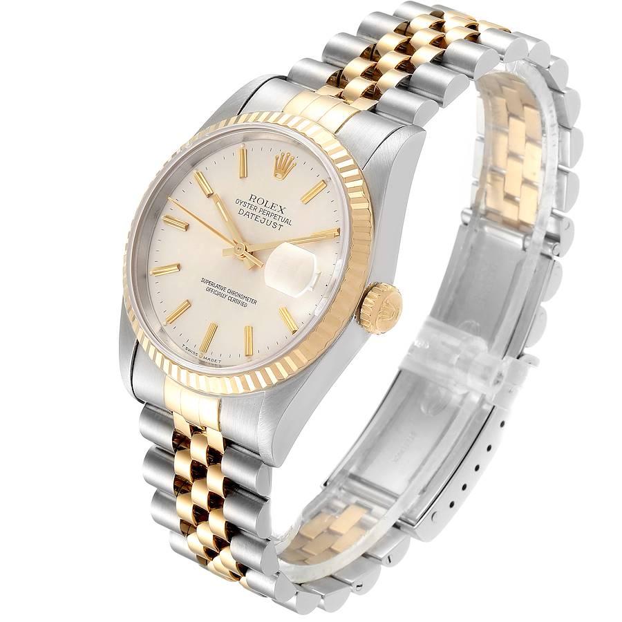 Rolex Datejust Steel Yellow Gold Silver Dial Men's Watch 16233 For Sale 1