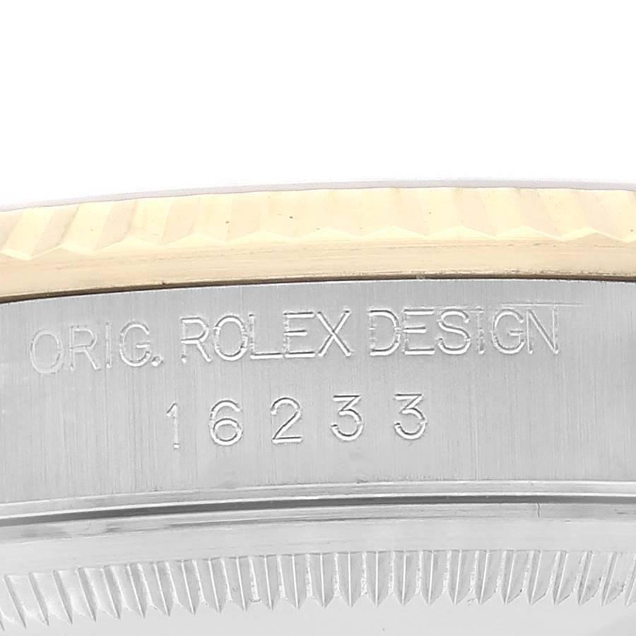 Rolex Montre Datejust en acier, or jaune et argent avec cadran pour hommes 16233 en vente 2