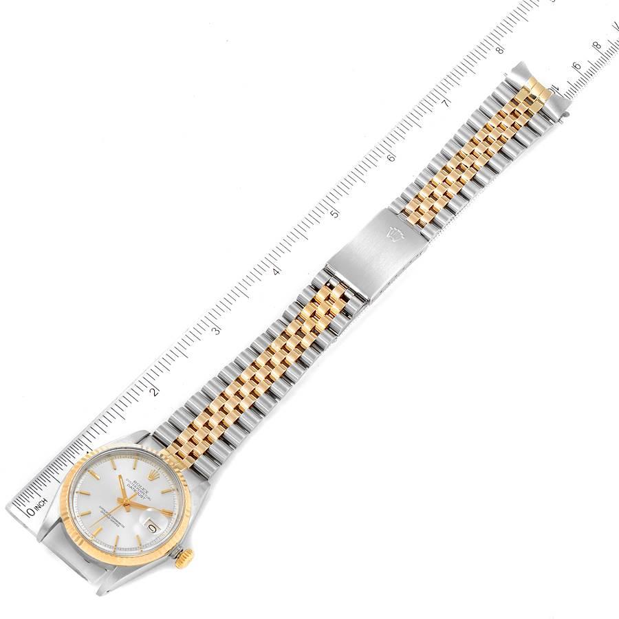 Rolex Datejust Steel Yellow Gold Silver Dial Vintage Mens Watch 1601 5