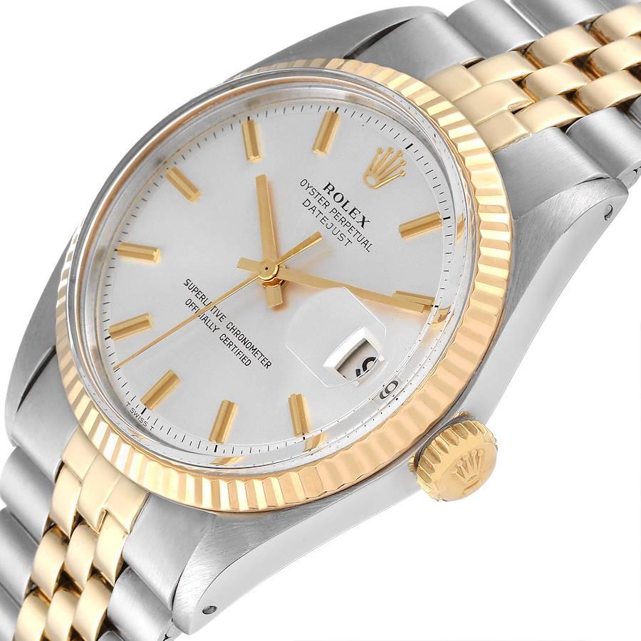 Rolex Datejust Stahl-Gelbgold-Silber-Zifferblatt Vintage-Herrenuhr 1601 2