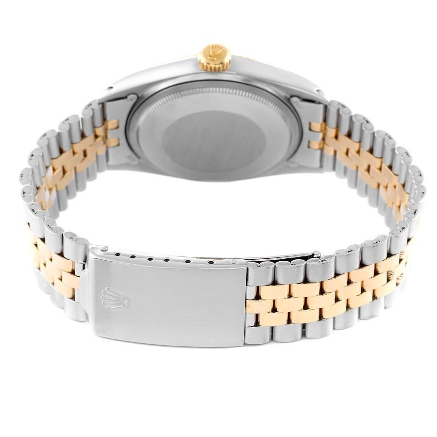 Rolex Datejust Stahl-Gelbgold-Silber-Zifferblatt Vintage-Herrenuhr 1601 6