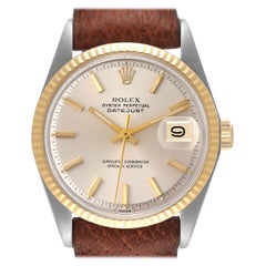 Rolex Datejust Steel Yellow Gold Silver Dial Vintage Mens Watch 1601