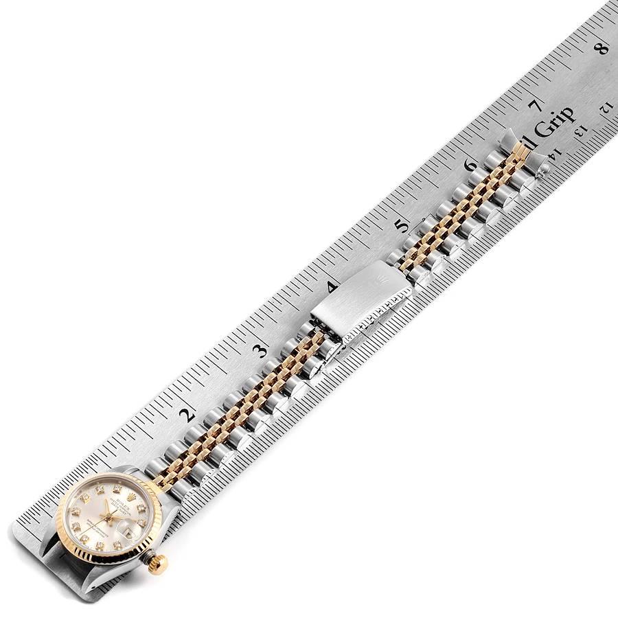 Rolex Datejust Steel Yellow Gold Silver Diamond Dial Ladies Watch 69173 6