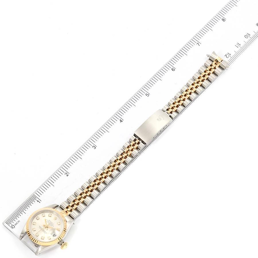 Rolex Datejust Steel Yellow Gold Silver Diamond Dial Ladies Watch 69173 6