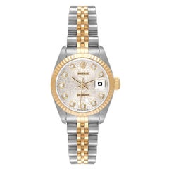 Rolex Datejust Steel Yellow Gold Silver Diamond Dial Ladies Watch 79173