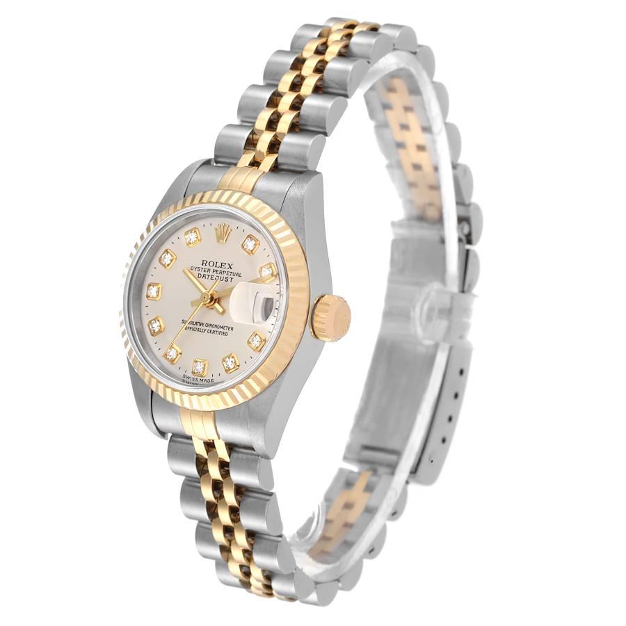 Rolex Datejust Damenuhr 79173 aus Stahl mit Gelbgold und Silber-Diamant-Zifferblatt im Angebot 1