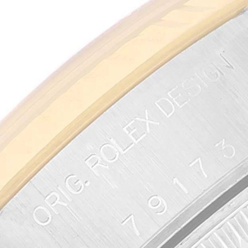 Rolex Datejust Damenuhr 79173 aus Stahl mit Gelbgold und Silber-Diamant-Zifferblatt im Angebot 3