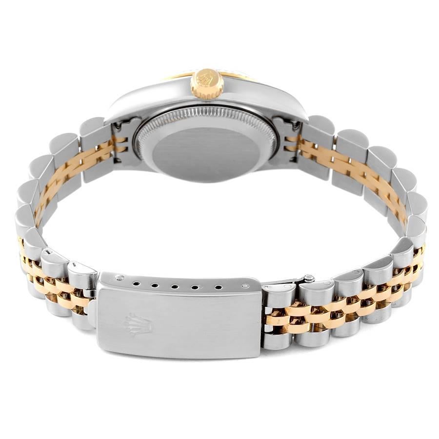 Rolex Datejust Damenuhr 79173 aus Stahl mit Gelbgold und Silber-Diamant-Zifferblatt im Angebot 6