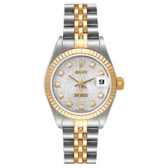 Rolex Datejust Steel Yellow Gold Silver Diamond Dial Ladies Watch 79173