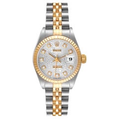 Rolex Datejust Acciaio Oro Giallo Argento Quadrante Diamante Donna 79173