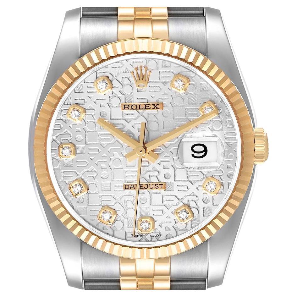 Rolex Datejust 36 Yellow Gold Roulette Date Wheel Black Index Dial