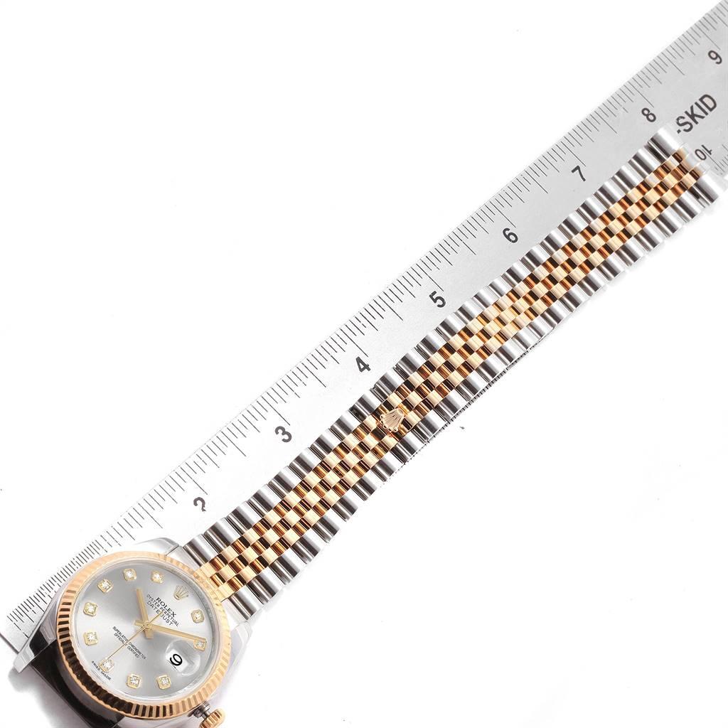 Rolex Datejust Steel Yellow Gold Silver Diamond Dial Men's Watch 116233 7