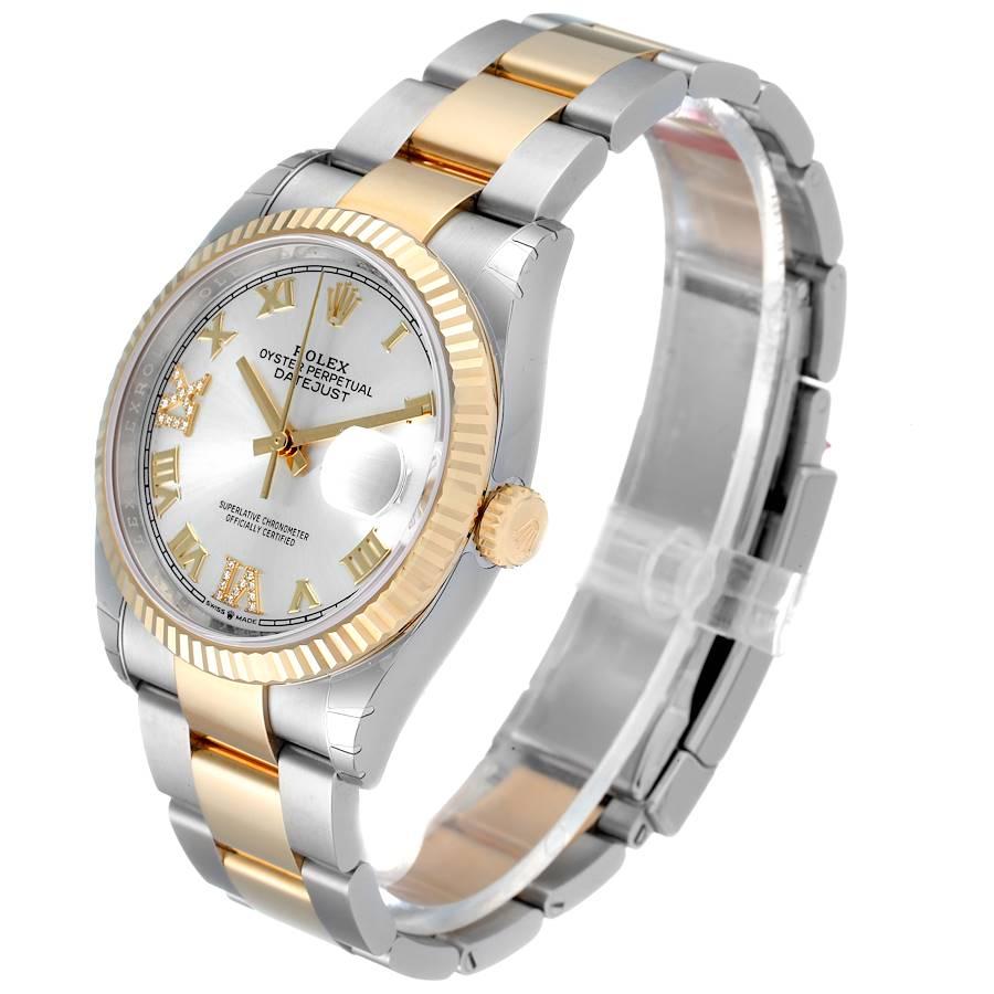 Women's Rolex Datejust Steel Yellow Gold Silver Diamond Dial Mens Watch 126233 Unworn For Sale