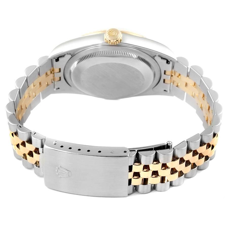 Rolex Datejust Steel Yellow Gold Silver Diamond Dial Men's Watch 16233 6