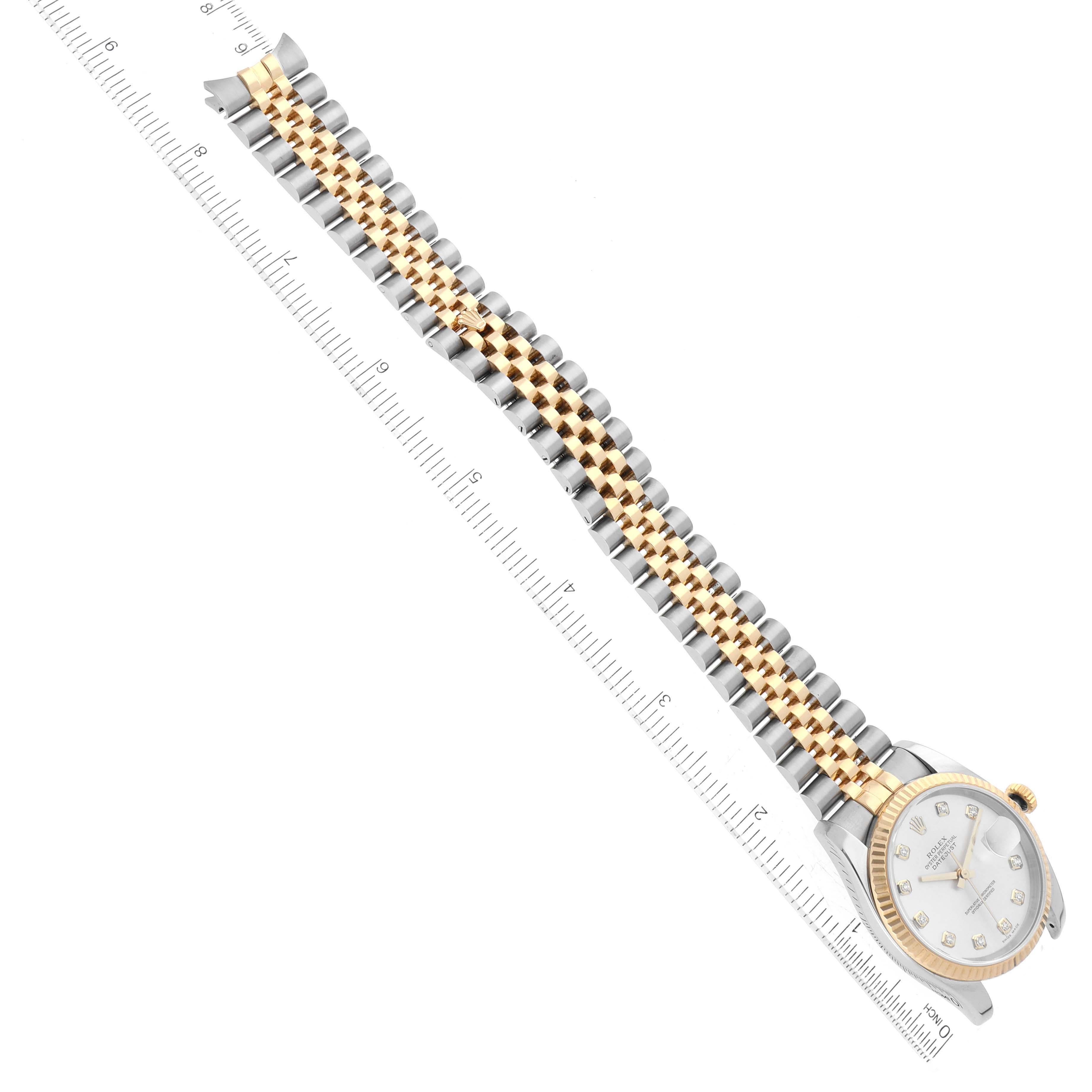 Rolex Datejust Steel Yellow Gold Silver Diamond Dial Watch 116233 Box Papers 7