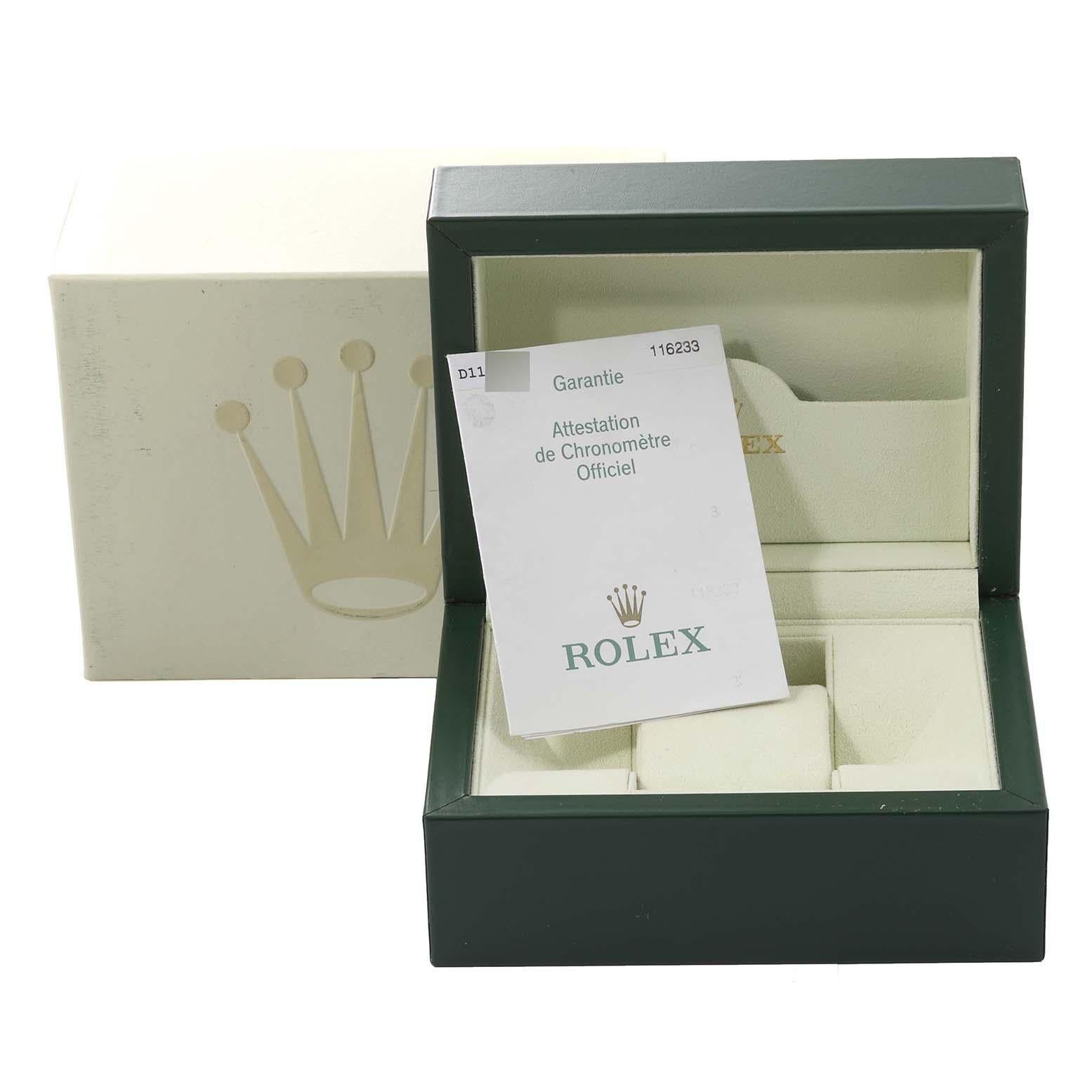 Rolex Datejust Steel Yellow Gold Silver Diamond Dial Watch 116233 Box Papers 8
