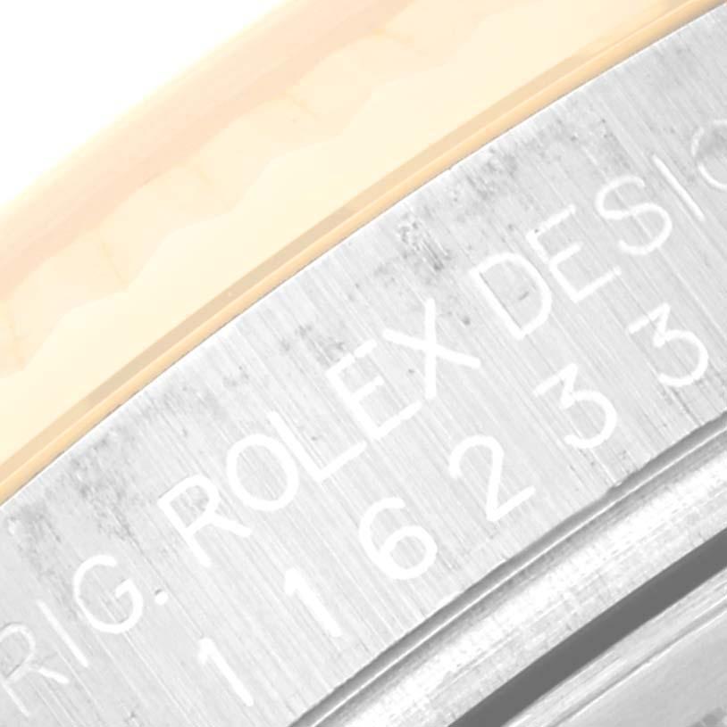 Rolex Datejust Steel Yellow Gold Silver Diamond Dial Watch 116233 Box Papers In Excellent Condition In Atlanta, GA