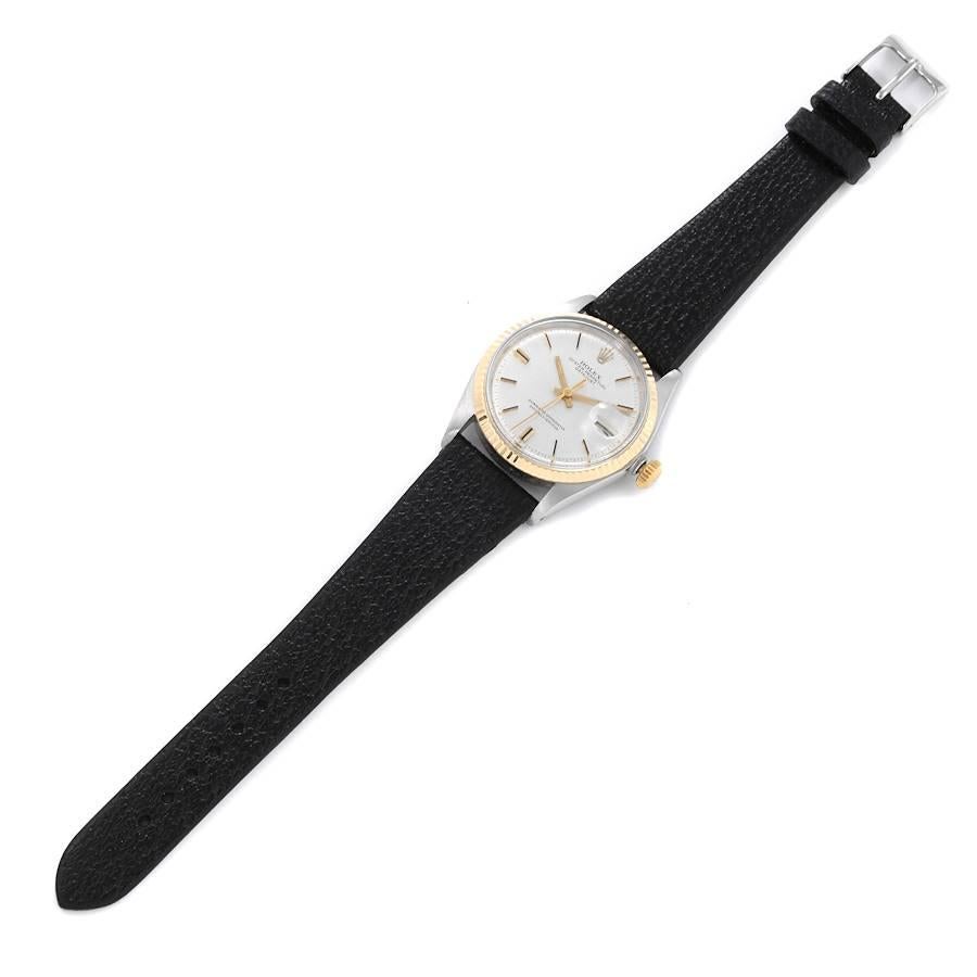 Rolex Datejust Steel Yellow Gold Silver Linen Dial Vintage Mens Watch 1601 4