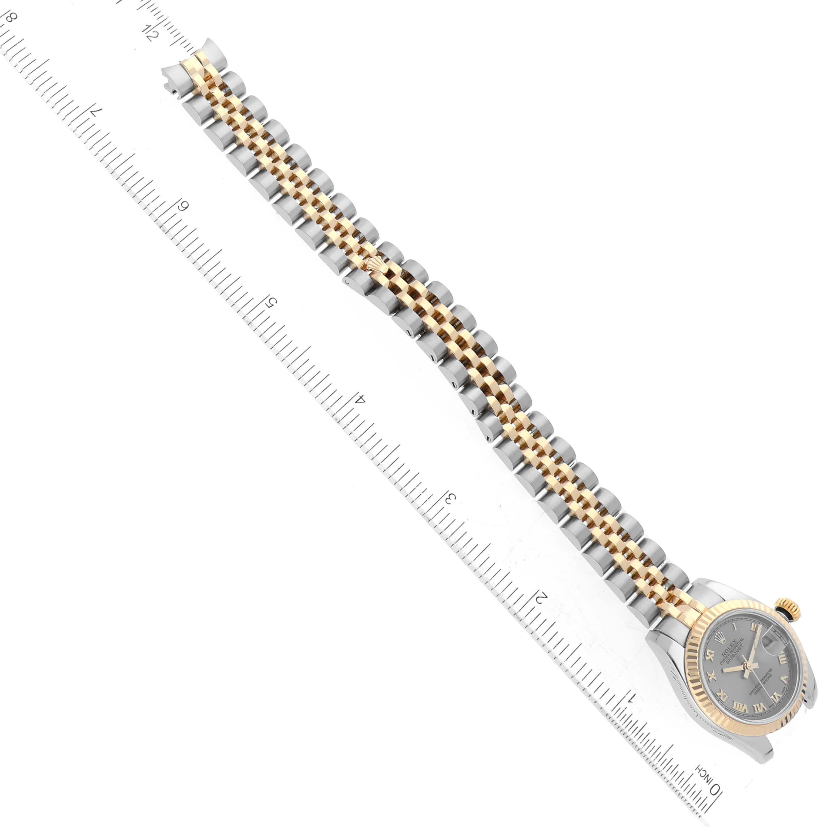 Rolex Datejust Steel Yellow Gold Slate Dial Ladies Watch 179173 Box Card For Sale 7