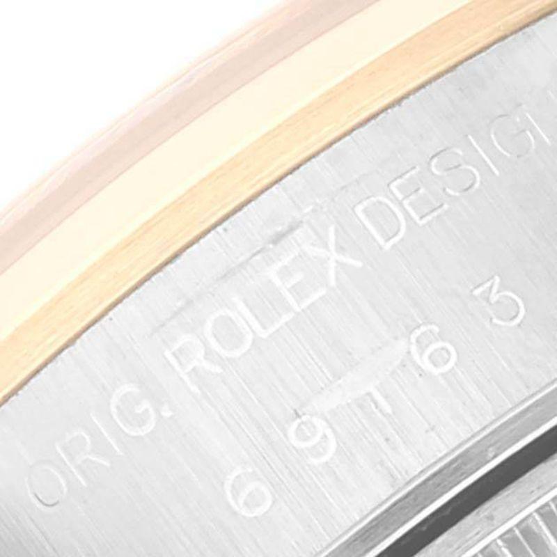 Rolex Datejust Stahl Gelbgold Schiefer Zifferblatt Damenuhr 69163 Box Papiere 3