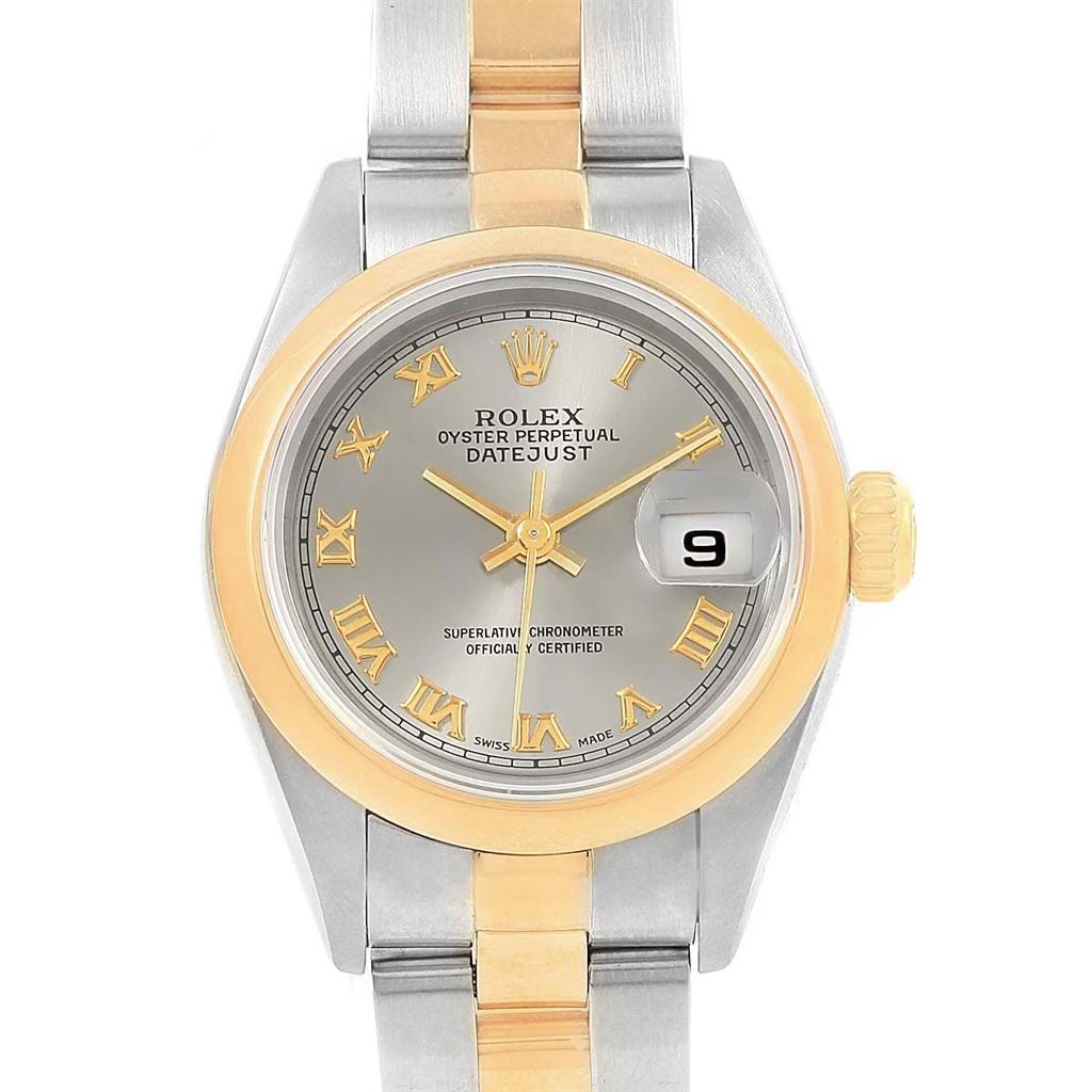 Rolex Datejust Steel Yellow Gold Slate Dial Ladies Watch 69163