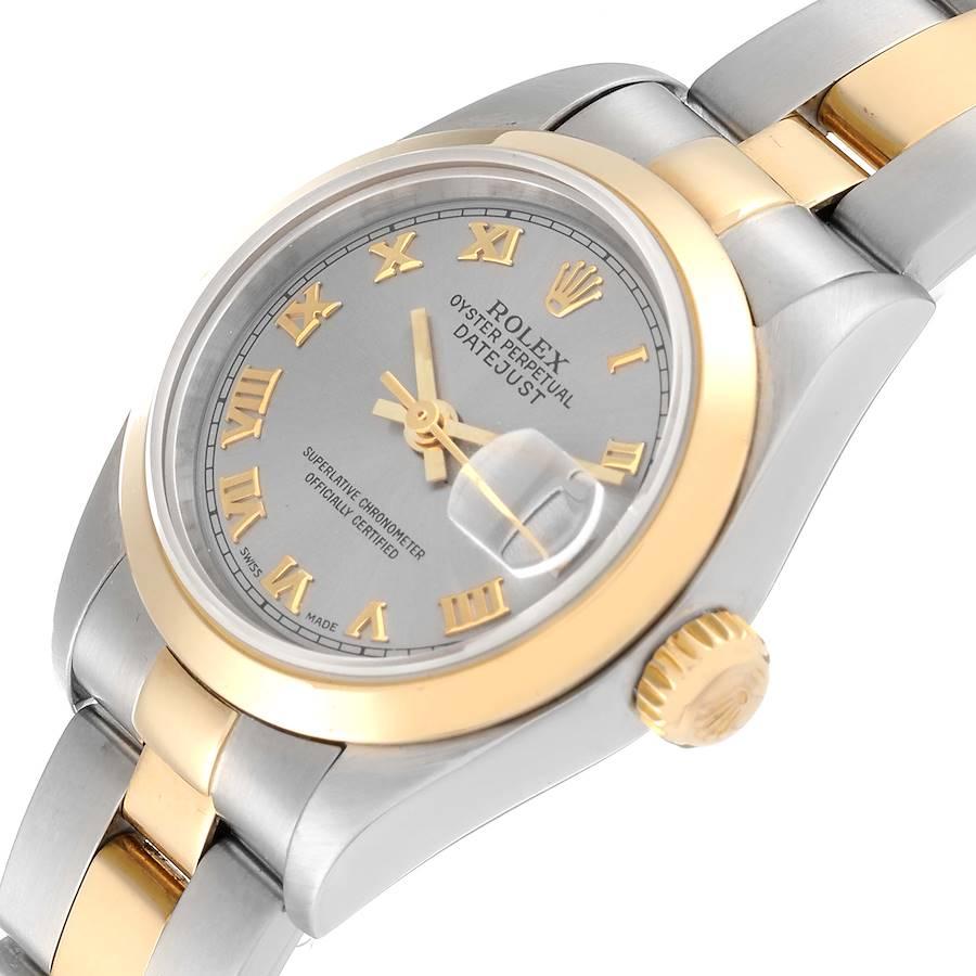 Rolex Datejust Steel Yellow Gold Slate Dial Ladies Watch 79163 Box Papers 1